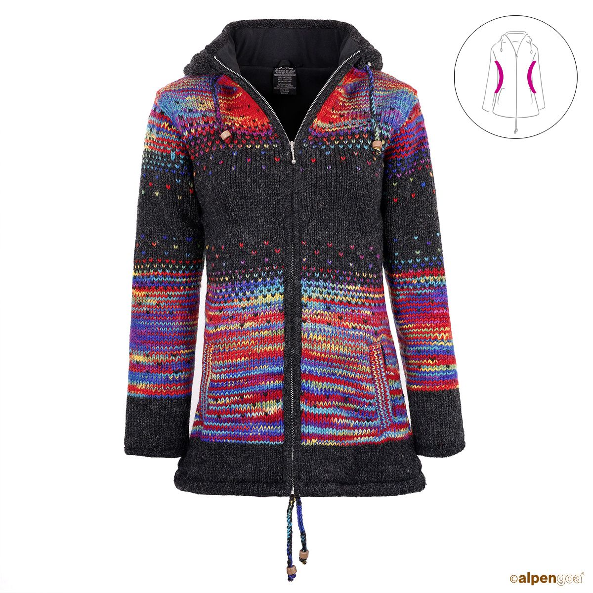 Wolljacke Maxima Regenbogen